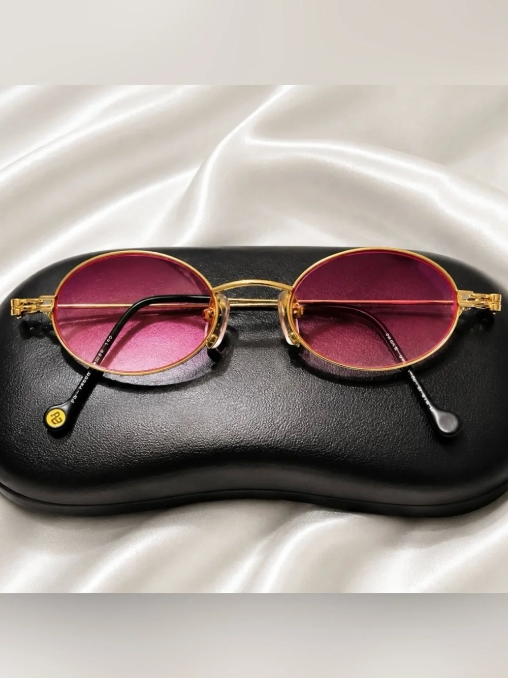 VERY RARE Authentic Gucci Coogi Brand Name Gold Metal Frame Pink Tint Sunglasses